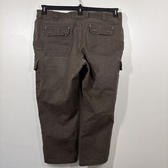 Duluth Trading Flex Fire Hose Cargo Pants 44x30 (42x29) Brown Fleece Lined - Picture 4 of 11